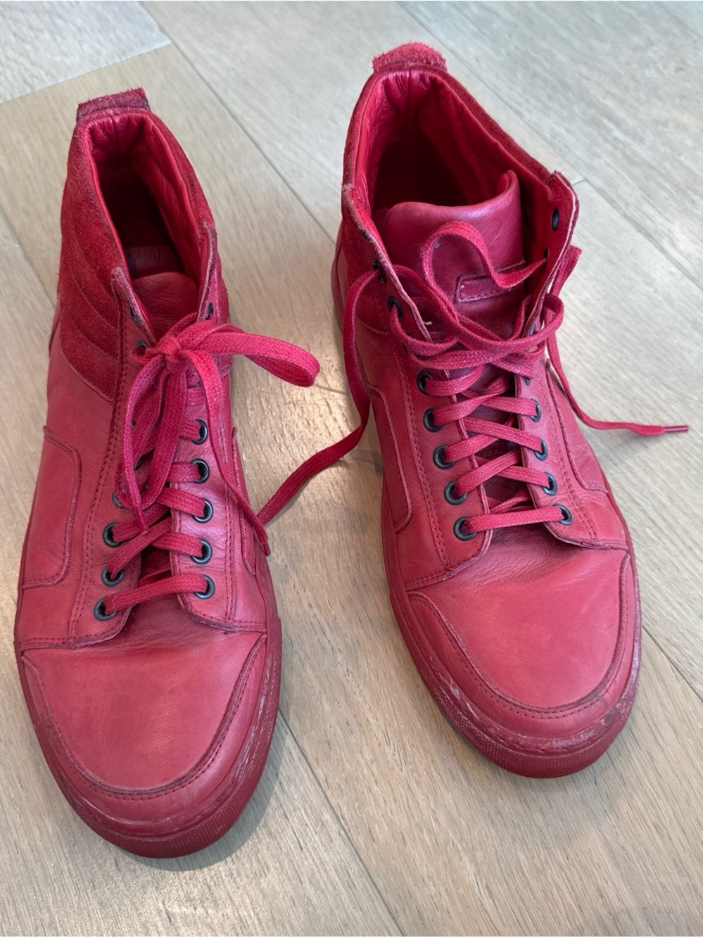 Del Toro Red High-Top Leather Sneakers